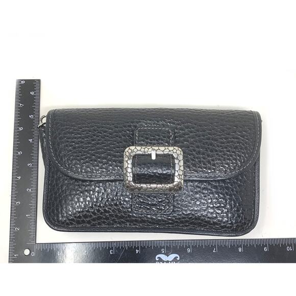 Brighton Pebble Collection Black Leather Crossbody Wallet Organizer Purse Bag - Picture 8 of 8